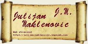 Julijan Maklenović vizit kartica